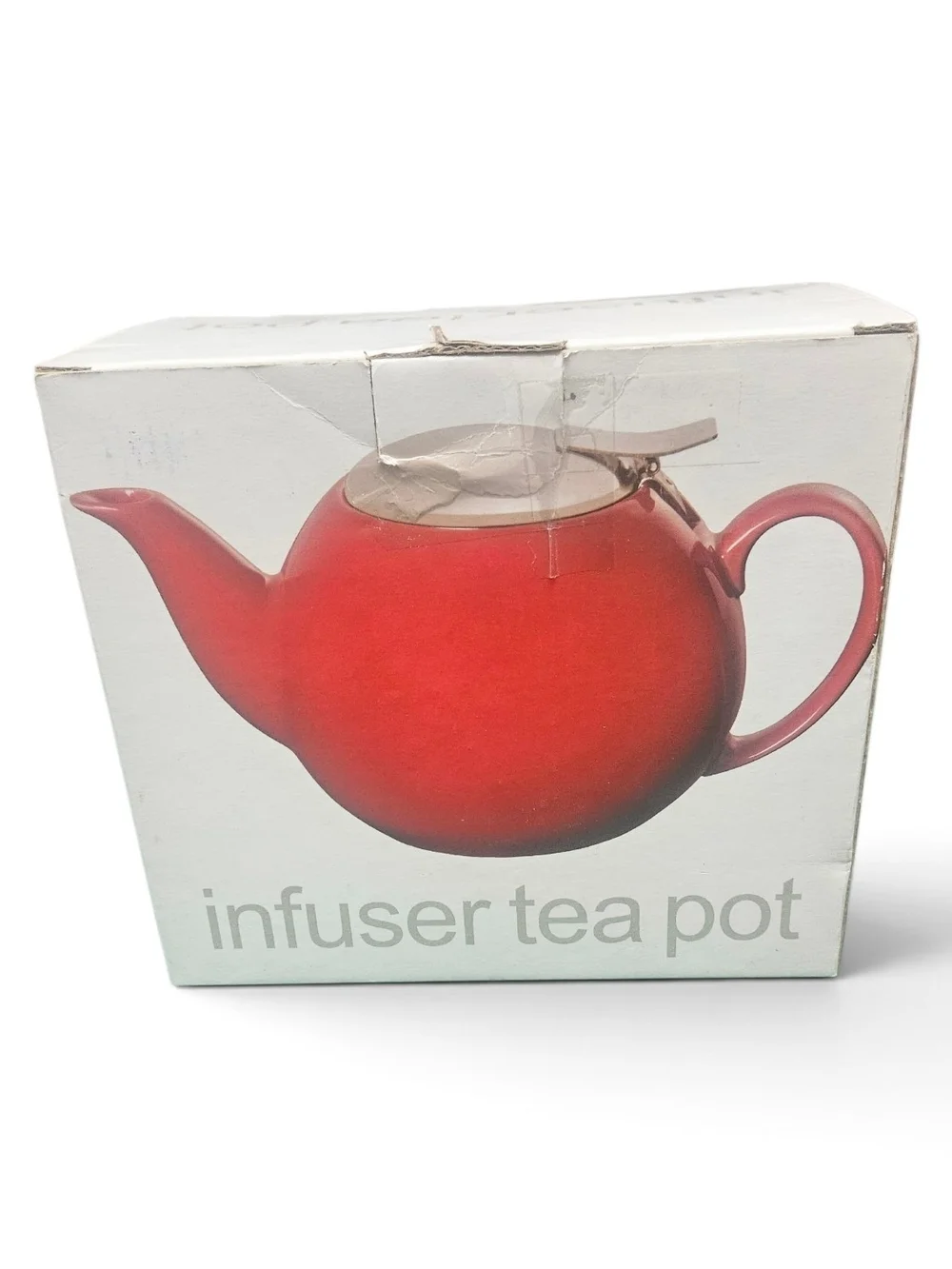 Certified International Teapot with Infuser 24 oz Red Ceramic